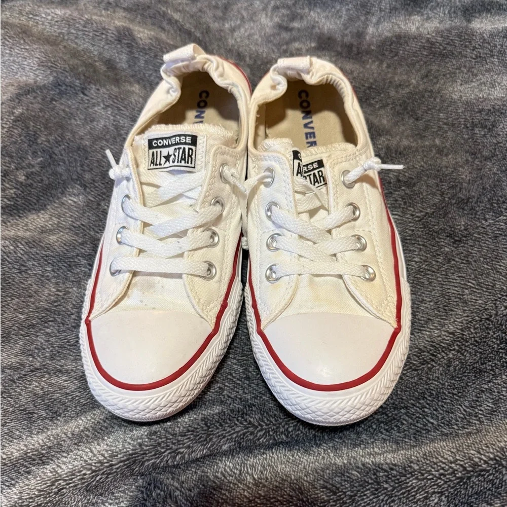 Converse White and Red Women's Shoes - Picture 3 of 6